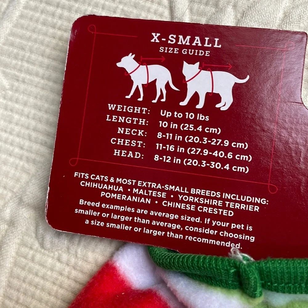 Pet Christmas Pajamas Fleece Flannel Striped Green Red White - Wondershop